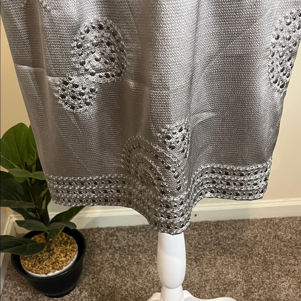 Vince Camuto Women’s Gray Pleated Mini Dress Size 8 - Picture 5 of 8